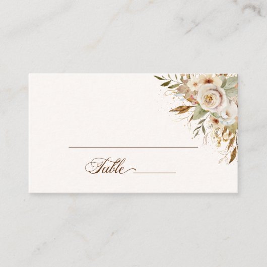 Rustieke herfst Rozen Botanische Script Plaatskaartje (Voorkant)