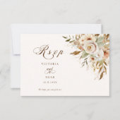 Rustieke herfst Rozen Botanische Script RSVP Kaartje (Voorkant)
