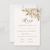 Rustieke herfst Rozen Botanische Script RSVP Kaartje (Voorkant)