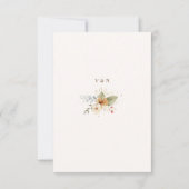 Rustieke herfst Rozen Botanische Script RSVP Kaartje (Achterkant)