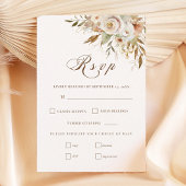 Rustieke herfst Rozen Botanische Script RSVP Kaartje