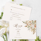 Rustieke herfst Rozen Botanische Script RSVP Kaartje