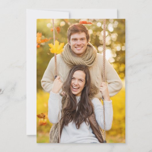 Rustieke herfst Rozen Botanische Script Save The Date (Achterkant)