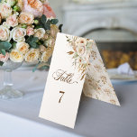 Rustieke Herfst Rozen Botanische Script Tafelnumme Kaart<br><div class="desc">De romance van een herfstbruiloft is vastgelegd in dit elegante ontwerp met waterverf rozen en groen in warme herfstkleuren van terracotta, ivoor, roest, kastanje, stoffig blauw en salie groen met vlekken van gouden glans. Dit ontwerp bevat ook unieke tekstafbeeldingen in een aangepast kalligrafiescriptlettertype met kleur die kan worden aangepast in...</div>