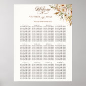 Rustieke herfst Rozen Botanische Script Zitkaarten Poster (Voorkant)