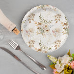 Rustieke herfst Rozen Waterverf Botanisch Papieren Bordje<br><div class="desc">De romance van een herfstbruiloft is vastgelegd in dit elegante naadloze herhalingspatroon met waterverf rozen en groen in warme herfstkleuren van terracotta,  ivoor,  roest,  kastanje,  stoffig blauw en salie groen met vlekken van gouden glans.</div>