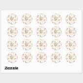 Rustieke herfst Rozen Waterverf Botanisch Ronde Sticker (Vel)