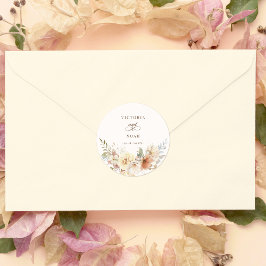 Rustieke herfst Rozen Waterverf Botanisch Ronde Sticker