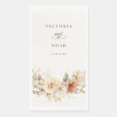 Rustieke herfst Rozen Waterverf Botanisch Servet (Voorkant)