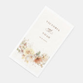 Rustieke herfst Rozen Waterverf Botanisch Servet (Hoek)