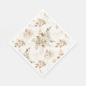 Rustieke herfst Rozen Waterverf Botanisch Servet (Hoek)