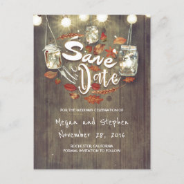 Rustieke Herfst Save the Date Aankondigingskaart