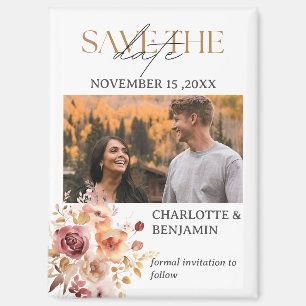 Rustieke Herfst Save The Date Trouwdag Magneet