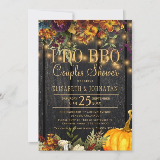 Rustieke herfst schuur hout Ik doe bbq koppels dou Kaart (Voorkant)