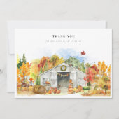 Rustieke Herfst Schuur Trouwfoto Dank u Bedankkaart (Voorkant)