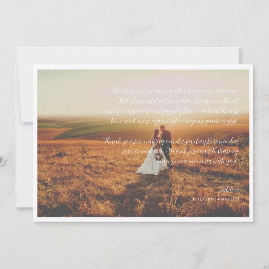 Rustieke Herfst Schuur Trouwfoto Dank u Bedankkaart (Achterkant)