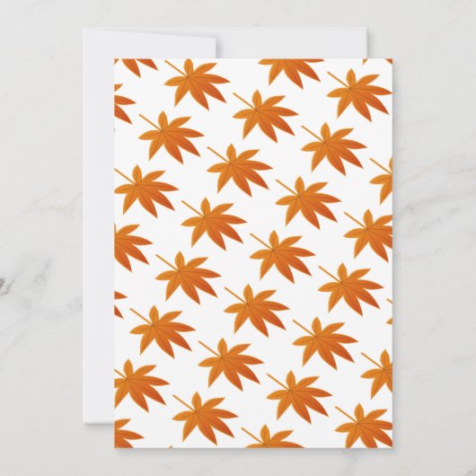 Rustieke herfst Sinaasappel bladeren Herfst bloeme Kaart (Achterkant)