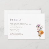 Rustieke Herfst Sinaasappel & Paarse Wildflowers W Informatiekaartje (Voorkant / Achterkant)