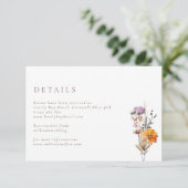 Rustieke Herfst Sinaasappel & Paarse Wildflowers W Informatiekaartje (Staand voorkant)