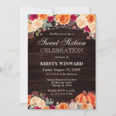 Rustieke Herfst Sinaasappel Pompoen Bloemen Sweet  Kaart (Voorkant)