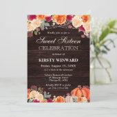 Rustieke Herfst Sinaasappel Pompoen Bloemen Sweet  Kaart (Staand voorkant)