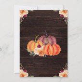 Rustieke Herfst Sinaasappel pompoenen bloemenbruil Kaart (Achterkant)