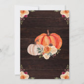 Rustieke Herfst Sinaasappel pompoenen bloemenbruil Kaart (Achterkant)