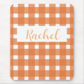 Rustieke Herfst Sinaasappel White Gingham Muismat (Voorkant)