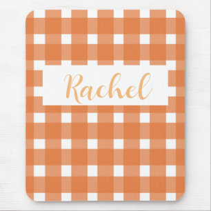 Rustieke Herfst Sinaasappel White Gingham Muismat