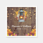 Rustieke herfst slingerlichtjes herfstbladeren bru servetten (Voorkant)