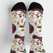 Rustieke Herfst Sokken met bladeren en Abstracte p (Top)