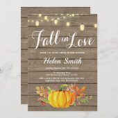 Rustieke Herfst String Lights Bruids Douche Uitnod Kaart (Voorkant / Achterkant)