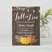 Rustieke Herfst String Lights Bruids Douche Uitnod Kaart (Staand voorkant)