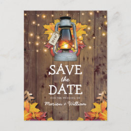Rustieke Herfst String Lights Herfst Save the Date Aankondigingskaart