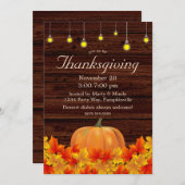 Rustieke herfst String Lights, pompoen Thanksgivin Kaart (Voorkant / Achterkant)