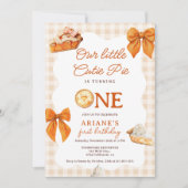 Rustieke Herfst Sweet Cutie Pie 1e verjaardag Foto Kaart (Voorkant)