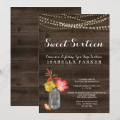 Rustieke Herfst Sweet Sixteen Invitation Kaart (Voorkant / Achterkant)