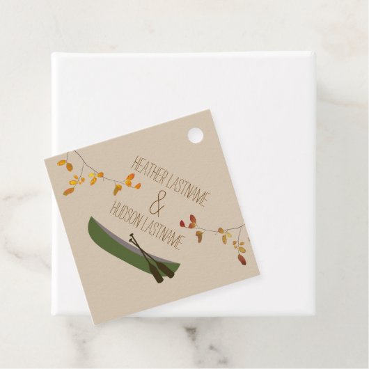 Rustieke Herfst takken kano bruiloft gunst Labels (In situ)