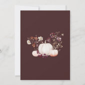 Rustieke Herfst Taupe Floral Pompoen Baby shower Kaart (Achterkant)