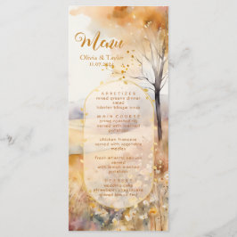 Rustieke Herfst Terracotta Aarde Tonen Trouwmenu Menu