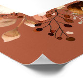 Rustieke Herfst Terracotta Bloemen Bruiloft Welkom Poster (Hoek)