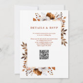 Rustieke Herfst Terracotta Bloemen QR Code Bruilof Kaart (Achterkant)