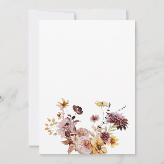 Rustieke Herfst Terracotta Bloemenbruiloft Kaart (Achterkant)