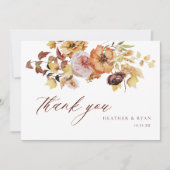 Rustieke Herfst Terracotta Bruiloft Dank u Kaarten (Voorkant)