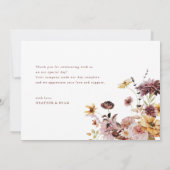 Rustieke Herfst Terracotta Bruiloft Dank u Kaarten (Achterkant)