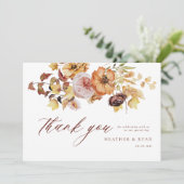 Rustieke Herfst Terracotta Bruiloft Dank u Platte  Bedankkaart (Staand voorkant)