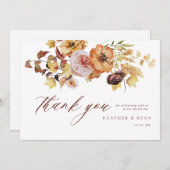 Rustieke Herfst Terracotta Bruiloft Dank u Platte  Bedankkaart (Voorkant / Achterkant)