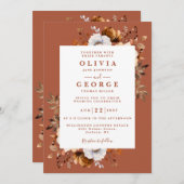 Rustieke Herfst Terracotta Floral Alles in een bru Kaart (Voorkant / Achterkant)