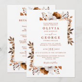 Rustieke Herfst Terracotta Floral Alles in een bru Kaart (Voorkant / Achterkant)