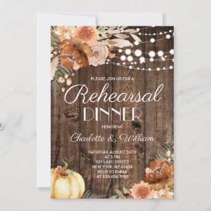 Rustieke Herfst Terracotta Pompoen Oefenavondmaal Kaart